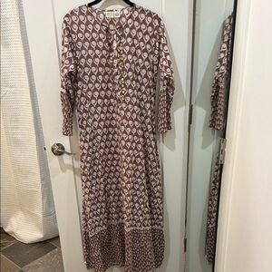 Elegant Brown Patterned Dress